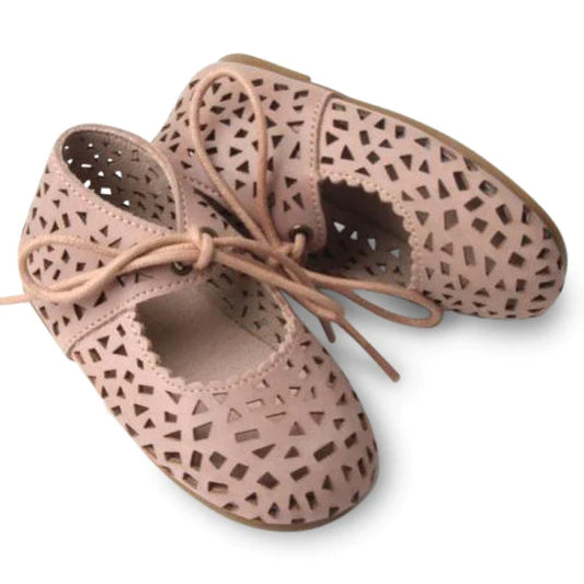 Consciously Baby Leather Boho Mary Janes: Rosewater