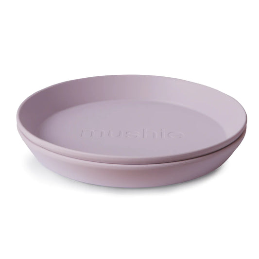 Mushie Round Dinnerware Plate 2-Pack (Soft Lilac)