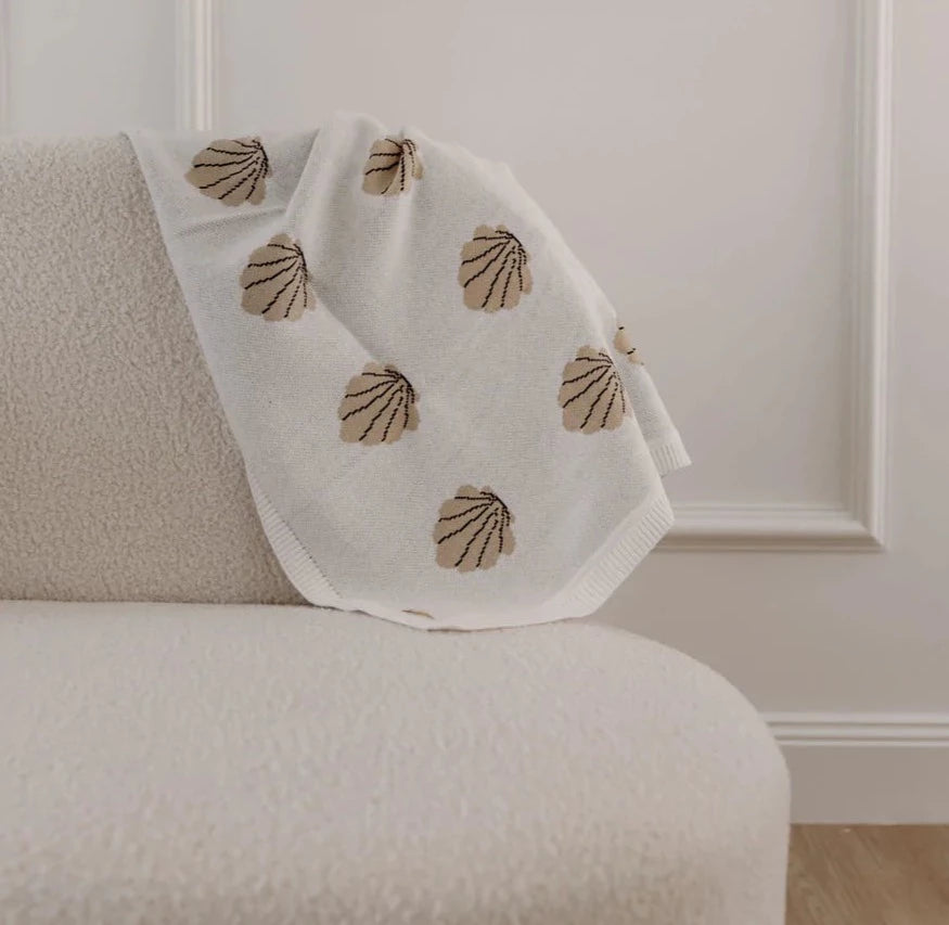 Woven Kids Shell Blanket: Tan