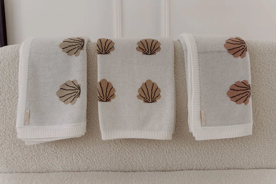 Woven Kids Shell Blanket: Tan