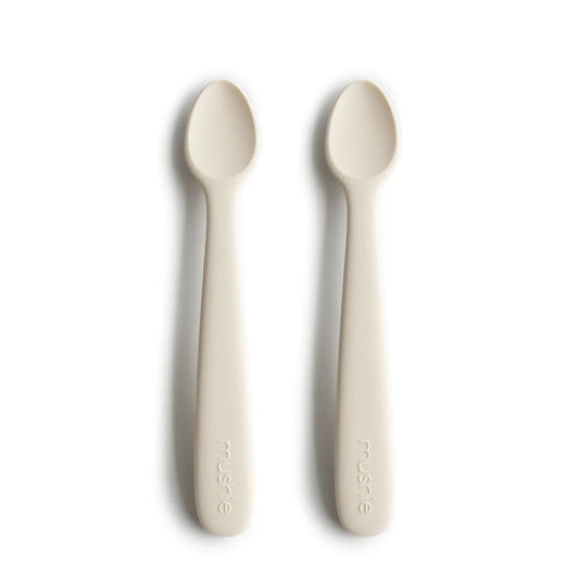Mushie Silicone Feeding Spoons 2-Pack (Ivory)