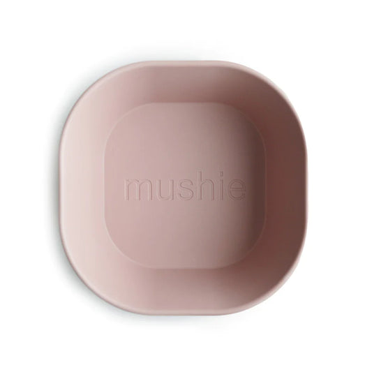 Mushie Square Dinnerware Bowl 2-Pack (Blush)