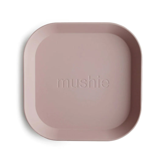 Mushie Square Dinnerware Plate 2-Pack (Blush)