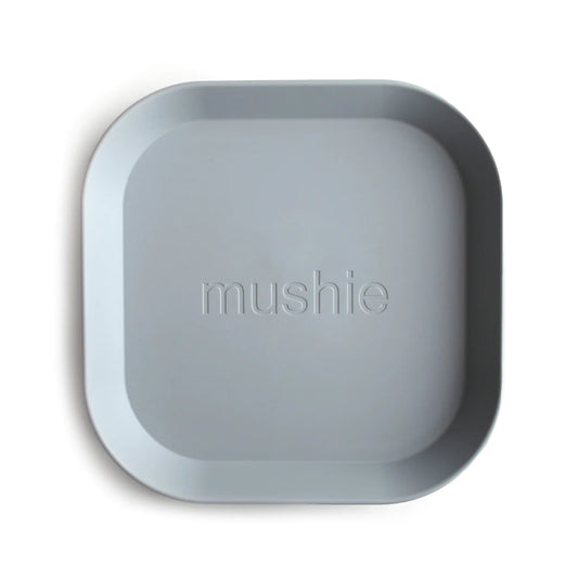 Mushie Square Dinnerware Plate 2-Pack (Cloud)
