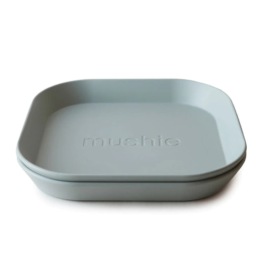 Mushie Square Dinnerware Plate 2-Pack (Sage)