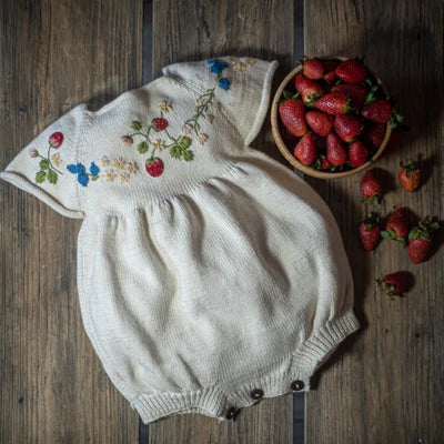 Shirley Bredal Strawberry Romper: Marshmellow