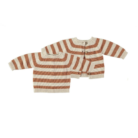 Li & Me Thomas: Maxi-Stripe Knit Sweater (Cream/Clay)