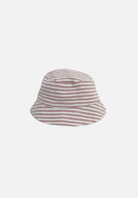 Miann & Co Towelling Bucket Hat -  Pink Tint Stripe