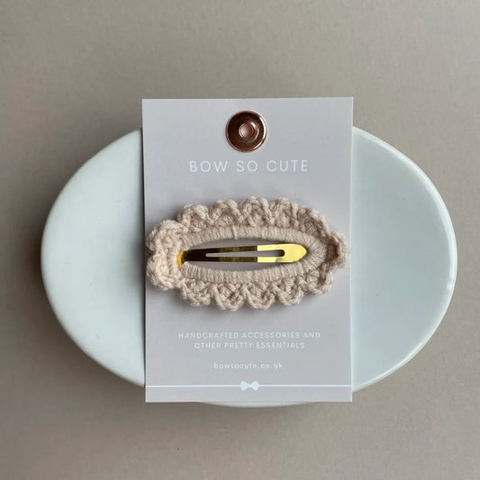 Bow So Cute Crochet Clip - Nude